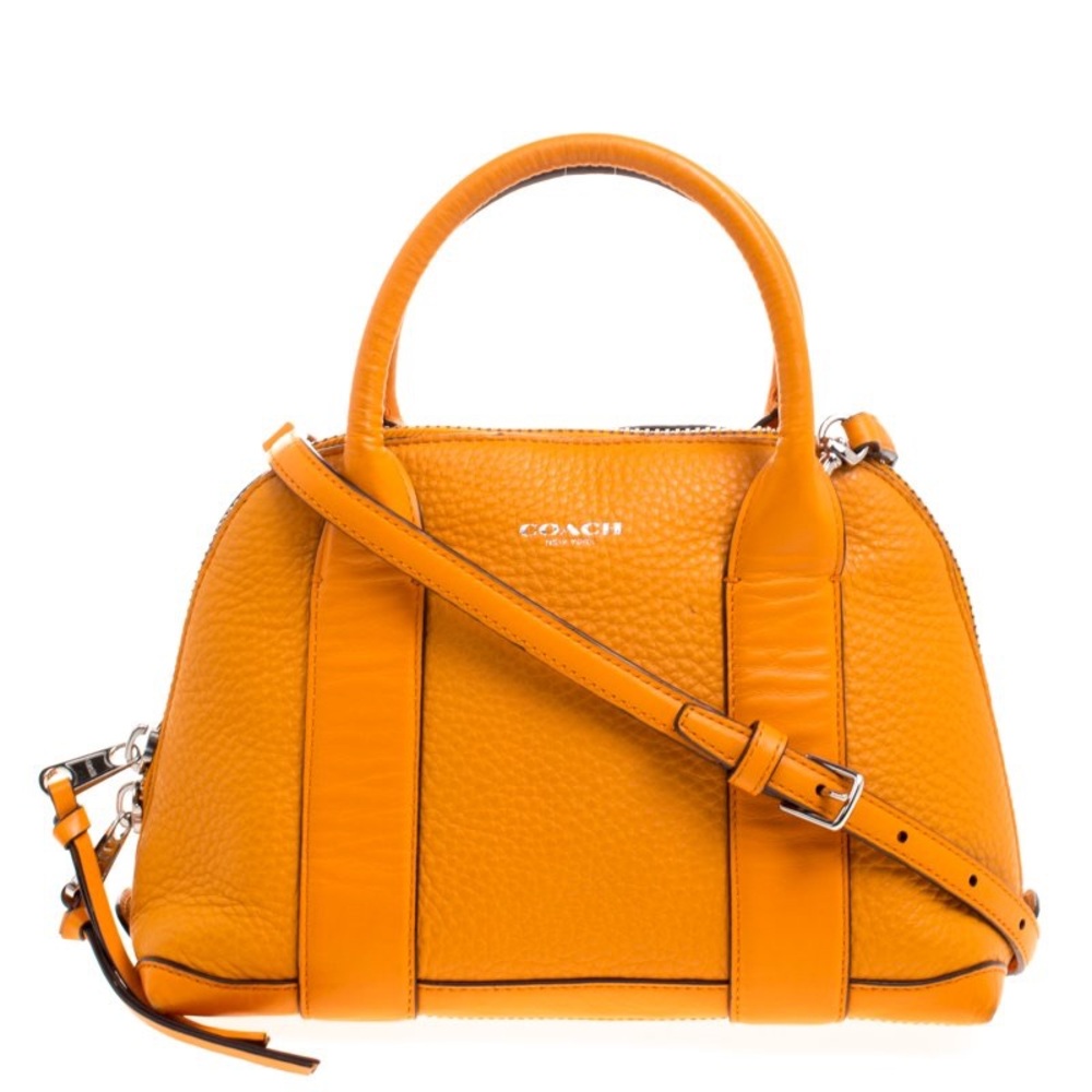 Coach mini Bleecker satchel in mandarin